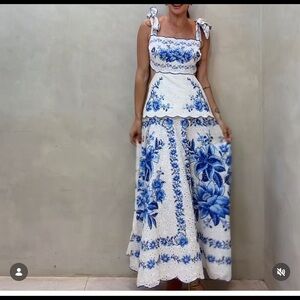 Summer Fruit Embroidered Maxi Dress FARM RIO S